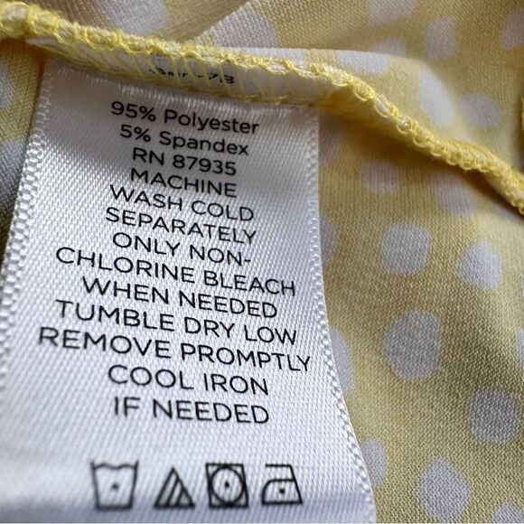 Susan Graver Liquid Knit Polka Dot Scoop Neck Tank Yellow QVC Women’s Plus 2X - Picture 6 of 6